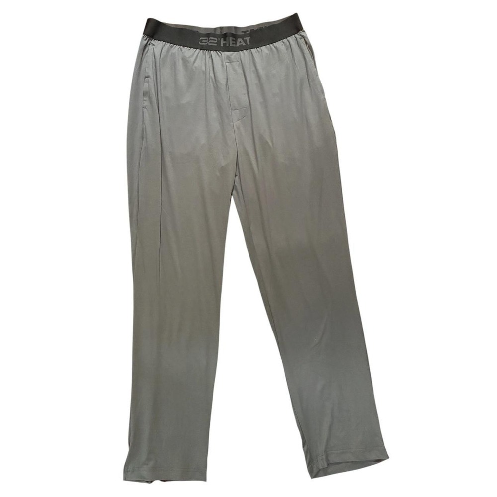 32 Degrees Heat Mens Gray Performance Lounge Sleep Pants Elastic Waist Size M